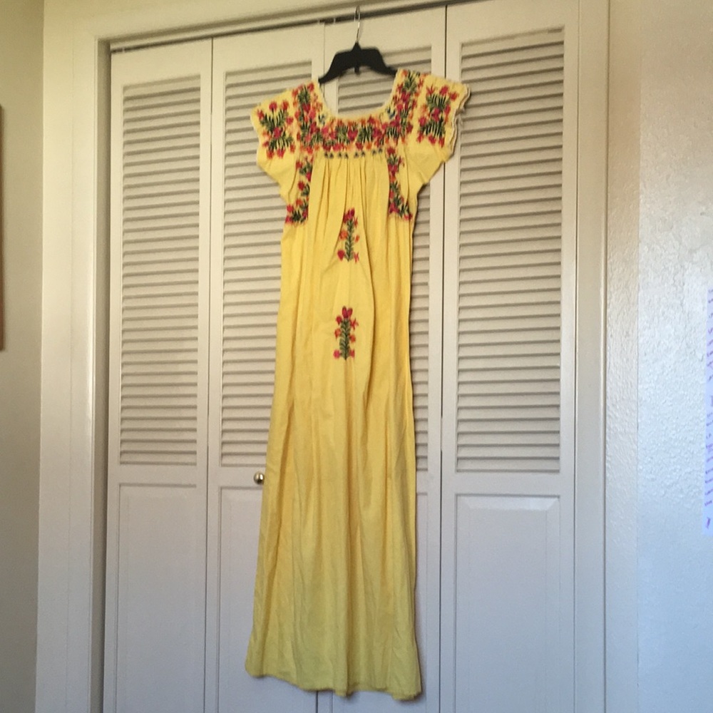 Yellow boho dress